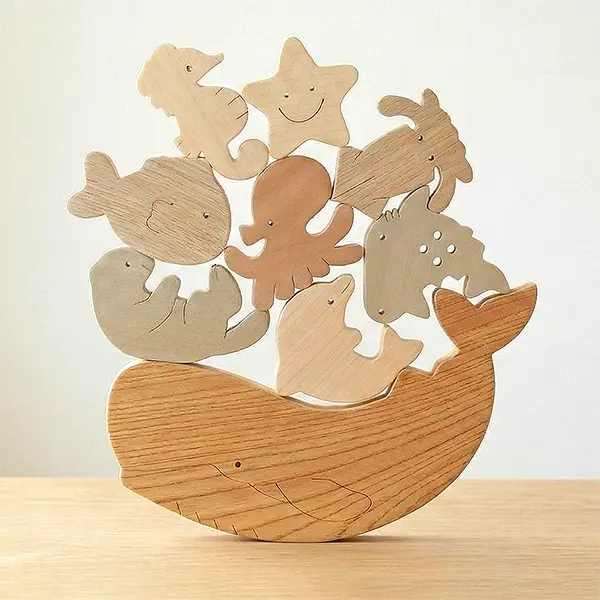 ゆらゆら積み木【クジラと海のなかま】｜KURABOKKO