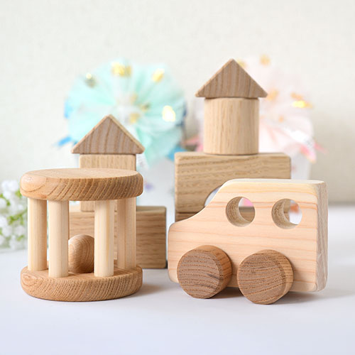 出産祝い木のおもちゃ3点セット｜あすなろ工房