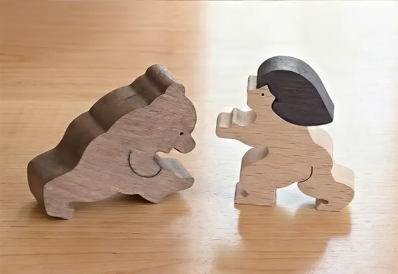 すもうをとるクマと金太郎(小)