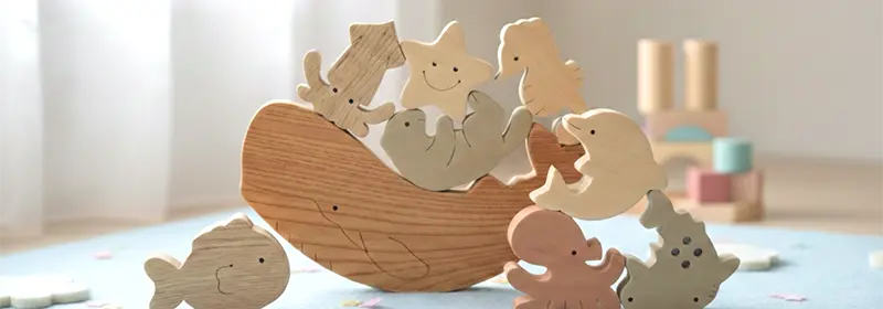 ゆらゆら積み木【クジラと海のなかま】｜KURABOKKO